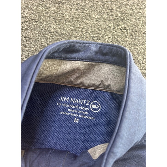 Vineyard Vines Jim Nantz Quarter Zip Pullover Navy Blue Mens Medium Stretch Prep - Picture 6 of 9